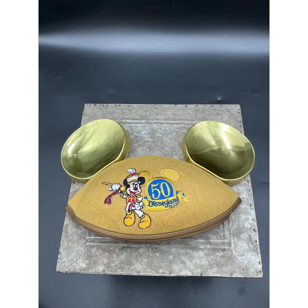 Disney Mickey Mouse 50th Anniversary Disneyland Resort Gold Ear Hat Lynne Adult